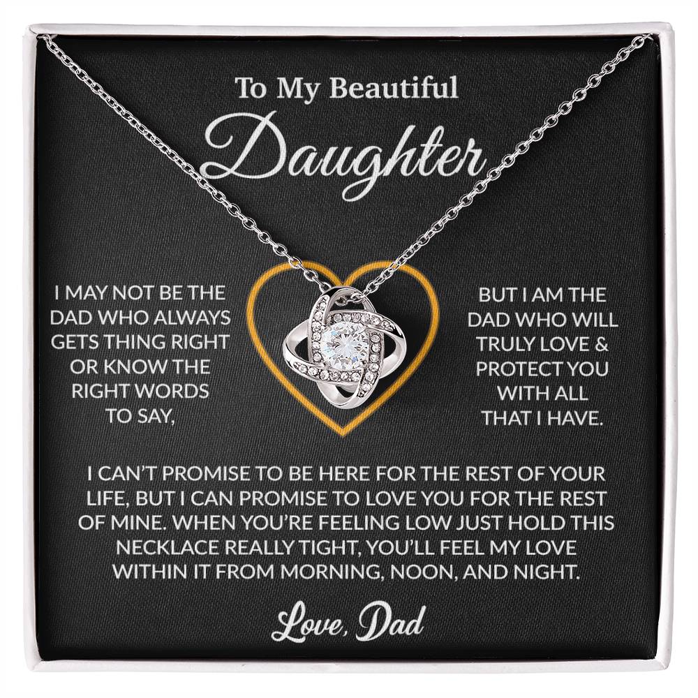 To My Daughter Necklace, Gift for Daughter from Dad, Father Daughter Necklace 13_6_Black