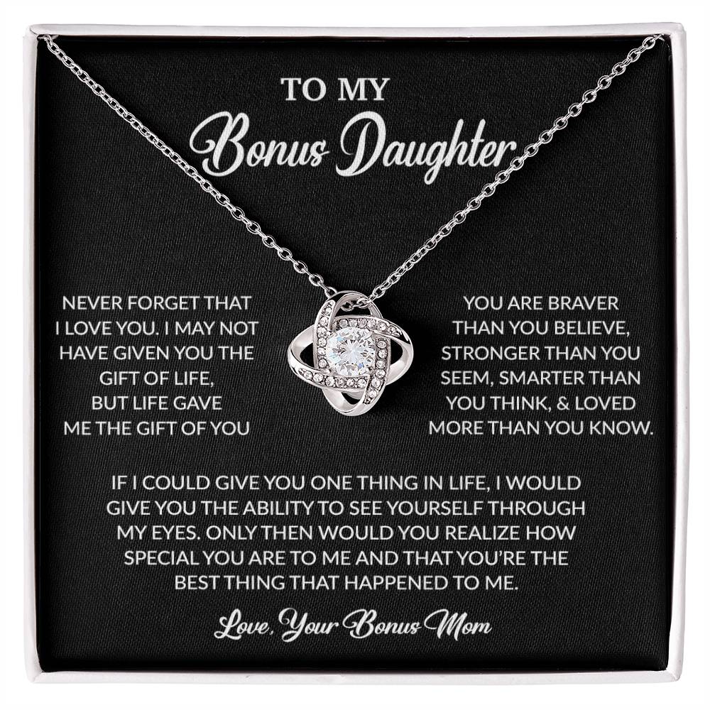 To My Bonus Daughter Necklace, Gift for Bonus Daughter, Step Daughter Birthday 5_6_Black