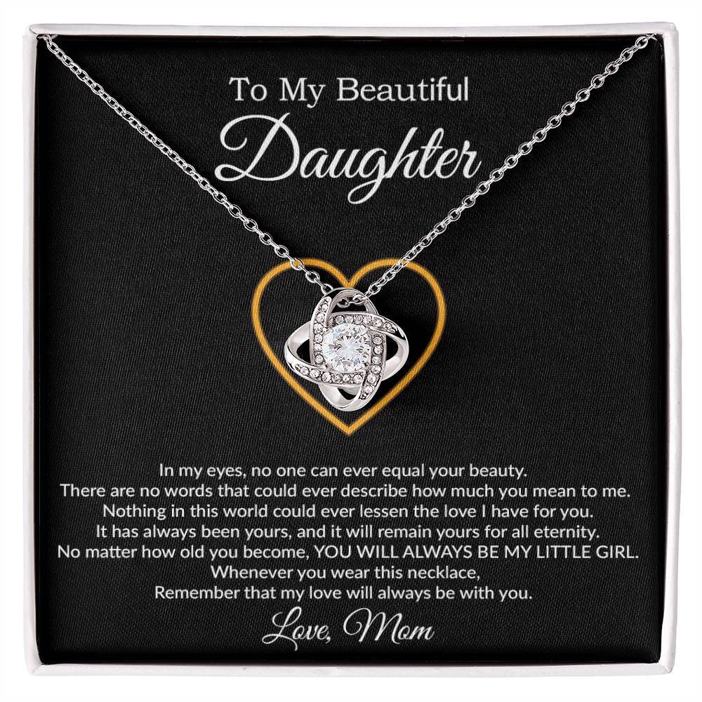To My Daughter Necklace, Gift For Daughter From Mom, Daughter Mother Necklace 21_7_Black