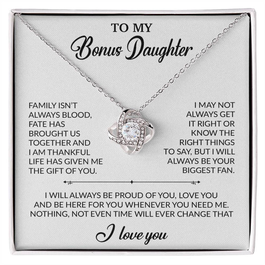 To My Bonus Daughter Necklace, Gift for Bonus Daughter, Step Daughter Birthday 20_2_White