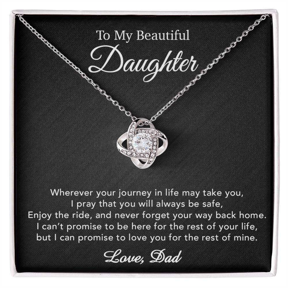 To My Daughter Necklace, Gift for Daughter from Dad, Father Daughter Necklace 21_5_Black