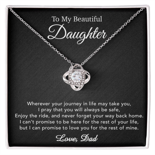 To My Daughter Necklace, Gift for Daughter from Dad, Father Daughter Necklace 21_5_Black