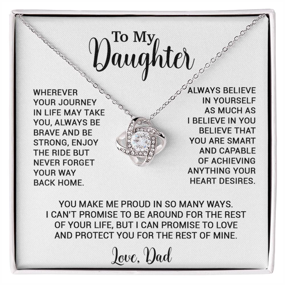 To My Daughter Necklace, Gift for Daughter from Dad, Father Daughter Necklace 3_6_White
