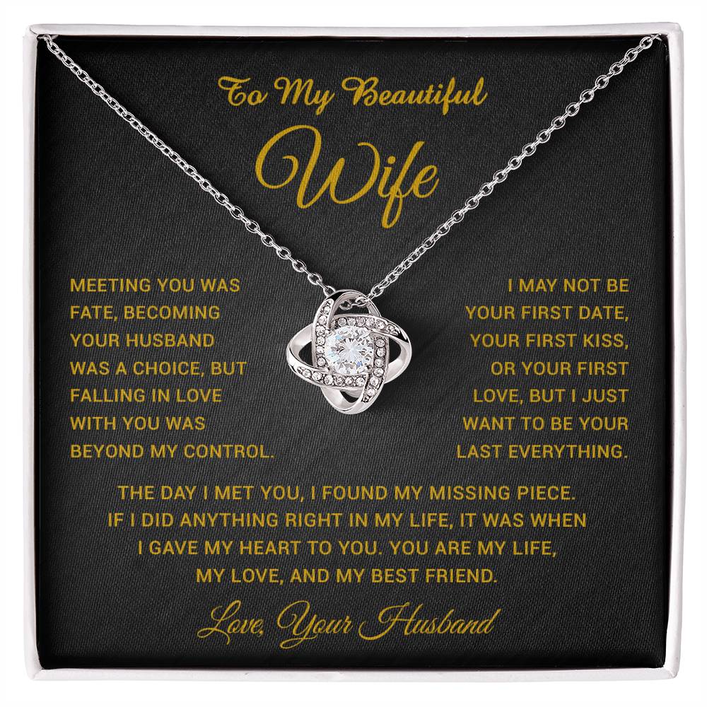 To My Wife Necklace, Gift For Wife, Anniversary Gift For Wife, Necklace For Wife 3_5_Gold