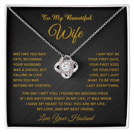 To My Wife Necklace, Gift For Wife, Anniversary Gift For Wife, Necklace For Wife 3_5_Gold