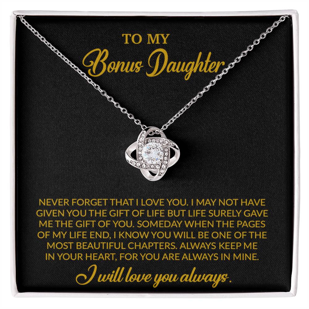 To My Bonus Daughter Necklace, Gift for Bonus Daughter, Step Daughter Birthday 4_10_Gold