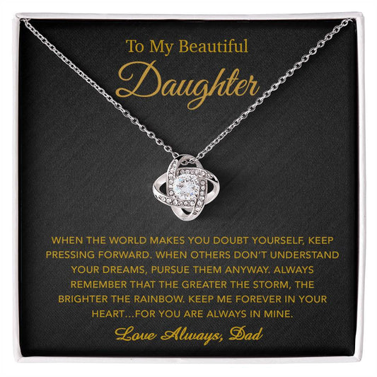To My Daughter Necklace, Gift for Daughter from Dad, Father Daughter Necklace 20_5_Gold