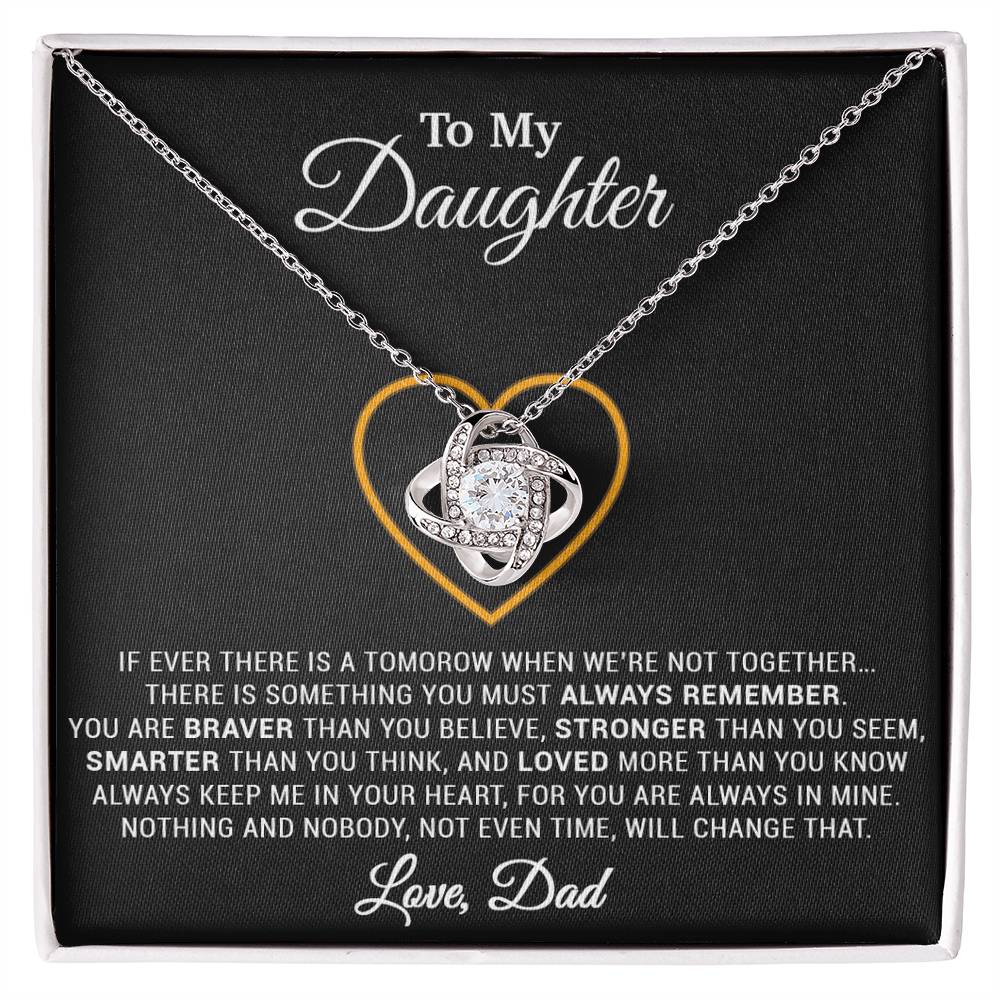To My Daughter Necklace, Gift for Daughter from Dad, Father Daughter Necklace 12_12_Black