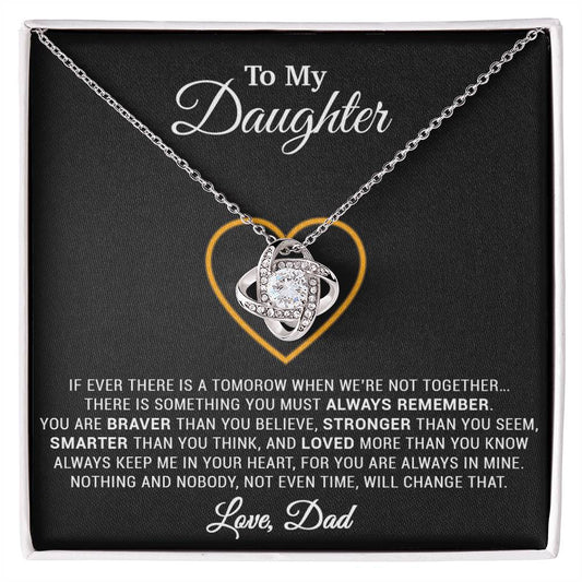To My Daughter Necklace, Gift for Daughter from Dad, Father Daughter Necklace 12_12_Black