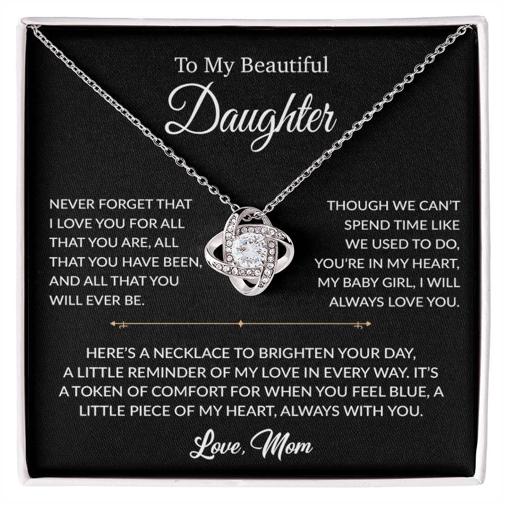 To My Daughter Necklace, Gift for Daughter from mom, Daughter mother Necklace 27_6_Black