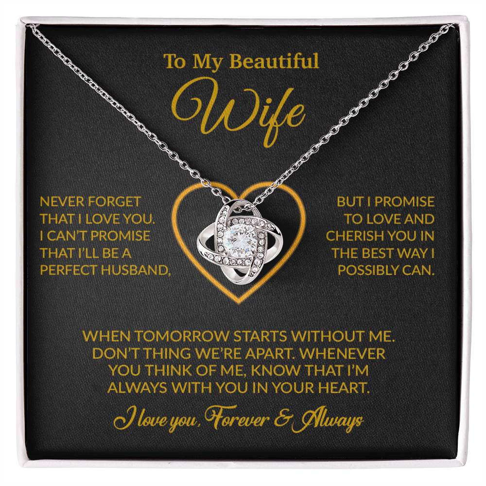 To My Wife Necklace, Gift For Wife, Anniversary Gift For Wife, Necklace For Wife 14_6_Gold