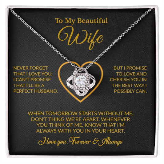To My Wife Necklace, Gift For Wife, Anniversary Gift For Wife, Necklace For Wife 14_6_Gold