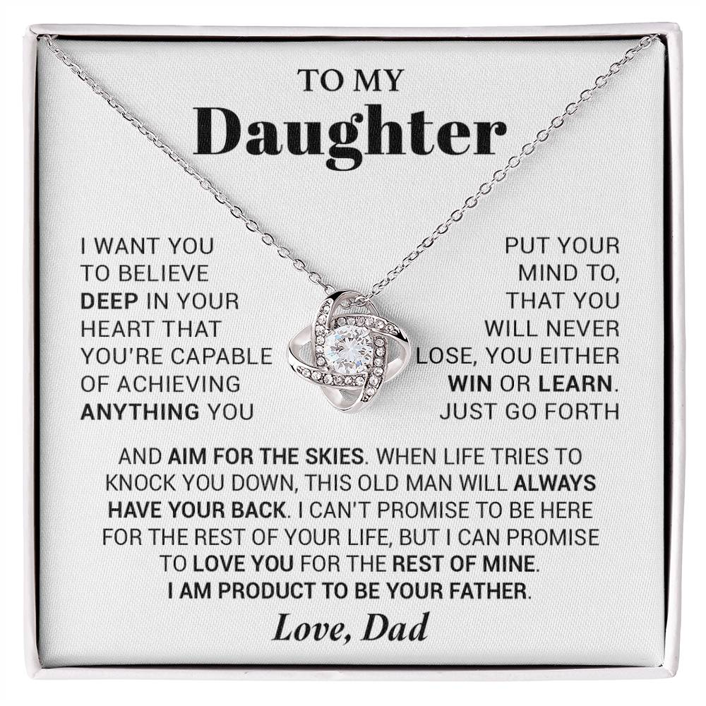 To My Daughter Necklace from Dad, Daughter Dad Necklace, Gifts for Daughter 23_10_White