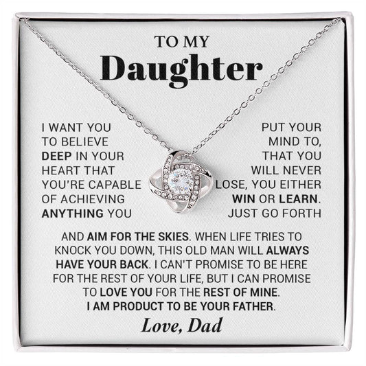 To My Daughter Necklace from Dad, Daughter Dad Necklace, Gifts for Daughter 23_10_White