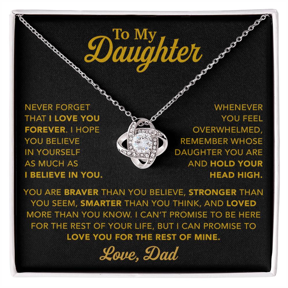 To My Daughter Necklace, Gift for Daughter from Dad, Father Daughter Necklace  27_11_Gold