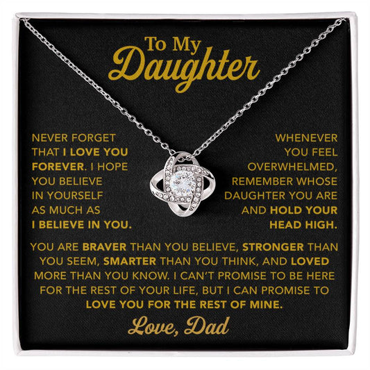 To My Daughter Necklace, Gift for Daughter from Dad, Father Daughter Necklace  27_11_Gold