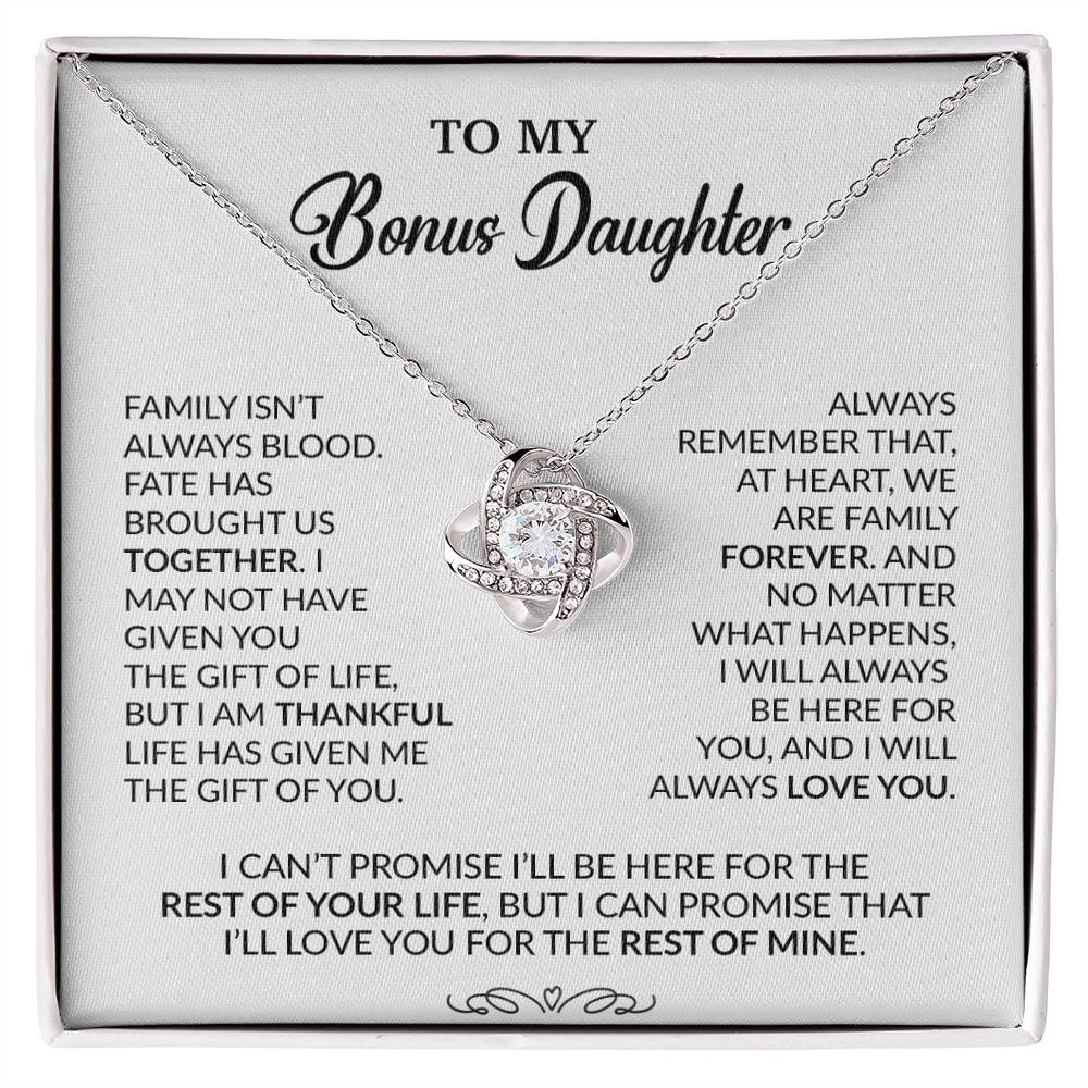 To My Bonus Daughter Necklace, Gift for Bonus Daughter, Step Daughter Birthday 30_9_White