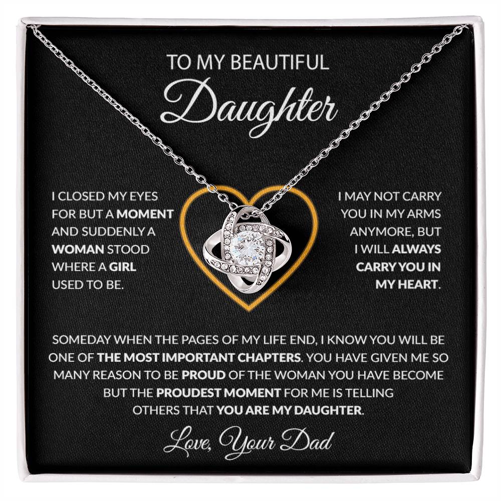 To My Daughter Necklace, Gift For Daughter From Dad, Daughter Father Necklace 8_12_Black