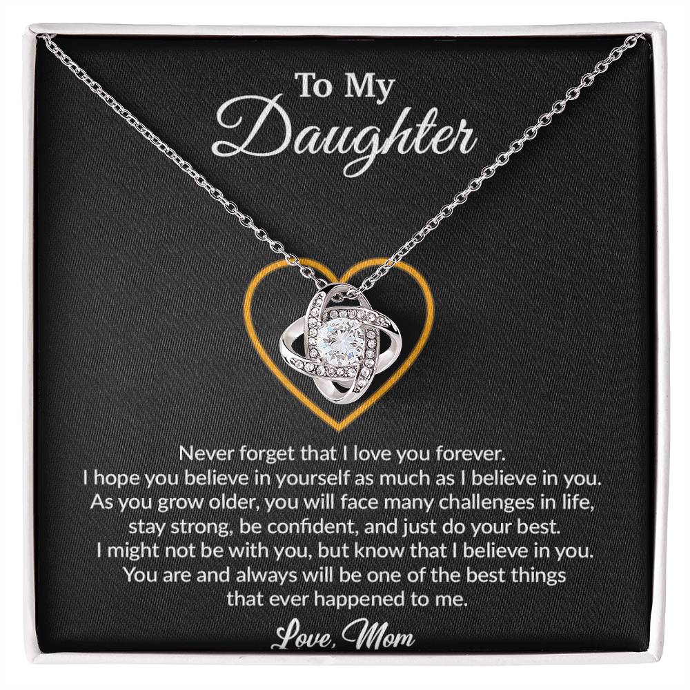 To My Daughter Necklace, Gift for Daughter from Mom, Mother Daughter Necklace 19_8_Black