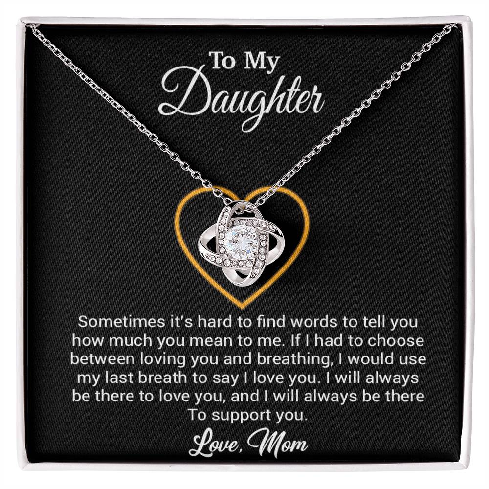 To My Daughter Necklace, Gift for Daughter from mom, Daughter mother Necklace 31_3_Black