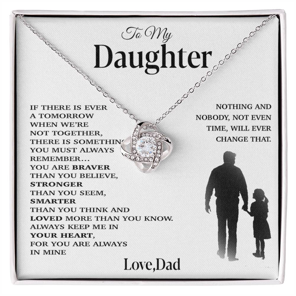 To My Daughter Necklace, Gift for Daughter from Dad, Father Daughter Necklace 29_11_White