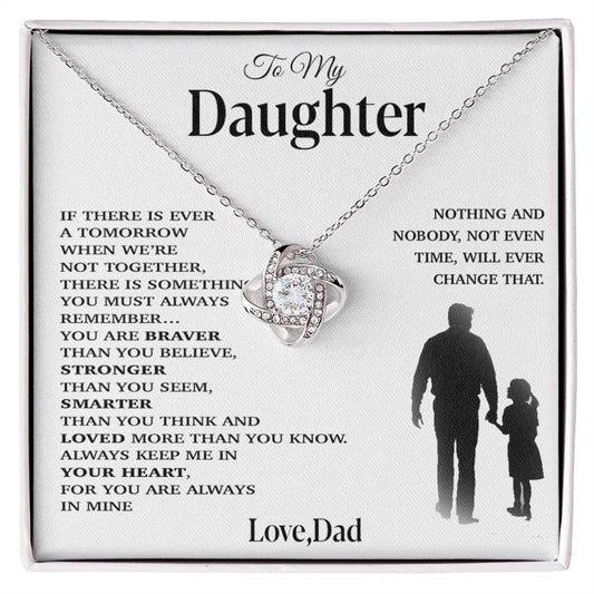 To My Daughter Necklace, Gift for Daughter from Dad, Father Daughter Necklace 29_11_White