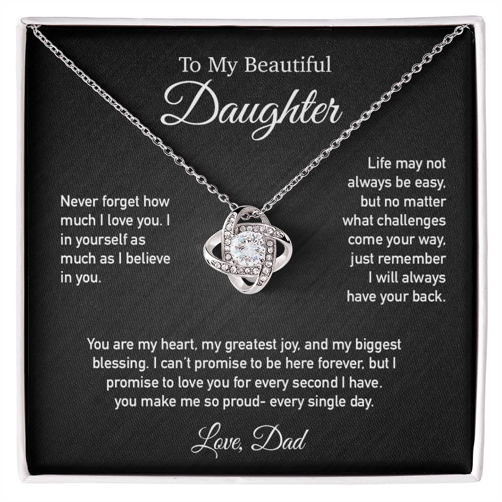 To My Daughter Necklace, Daughter Father Necklace, Daughter Gift From Dad 3_6_Black