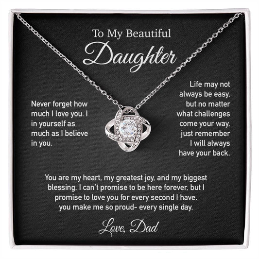 To My Daughter Necklace, Daughter Father Necklace, Daughter Gift From Dad 3_6_Black