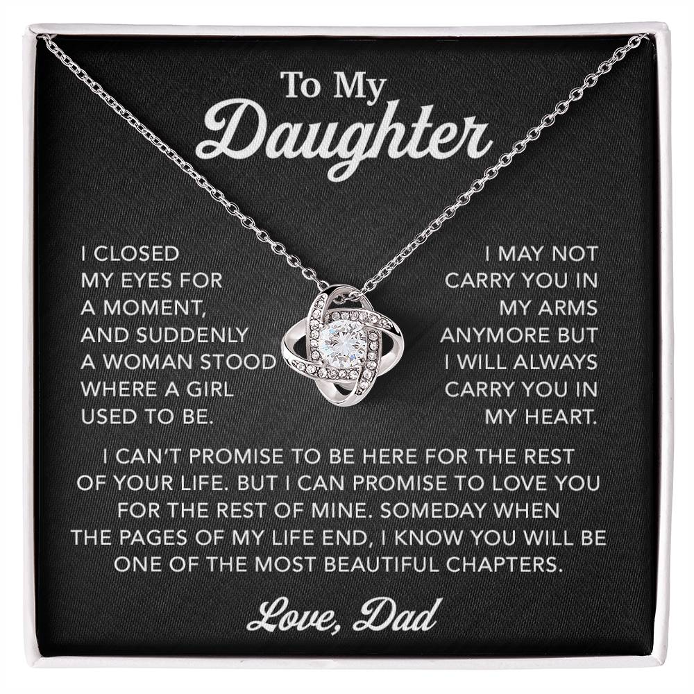 To My Daughter Necklace, Gift for Daughter from Dad, Father Daughter Necklace 28_3_Black