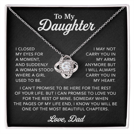To My Daughter Necklace, Gift for Daughter from Dad, Father Daughter Necklace 28_3_Black