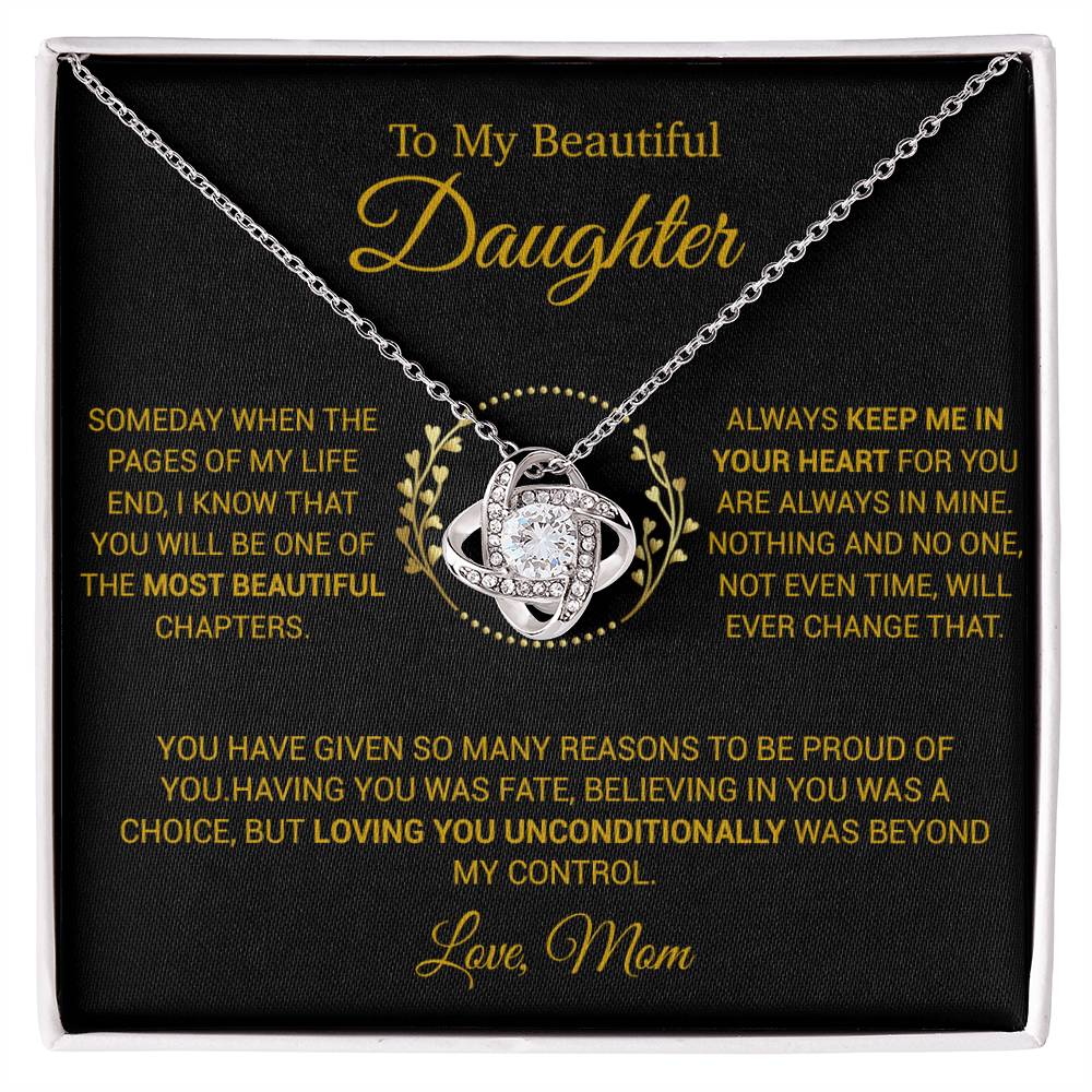 To My Daughter Necklace, Gift for Daughter from Mom, Daughter Mother Necklace 16_12_Gold