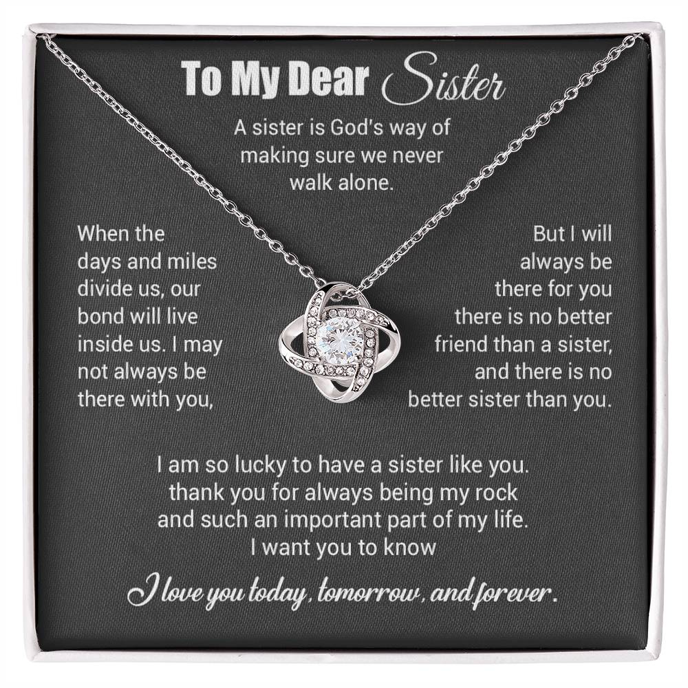 To My Sister Necklace, Brother to Sister, Birthday gift For Sister from Brother 3_4_Gray