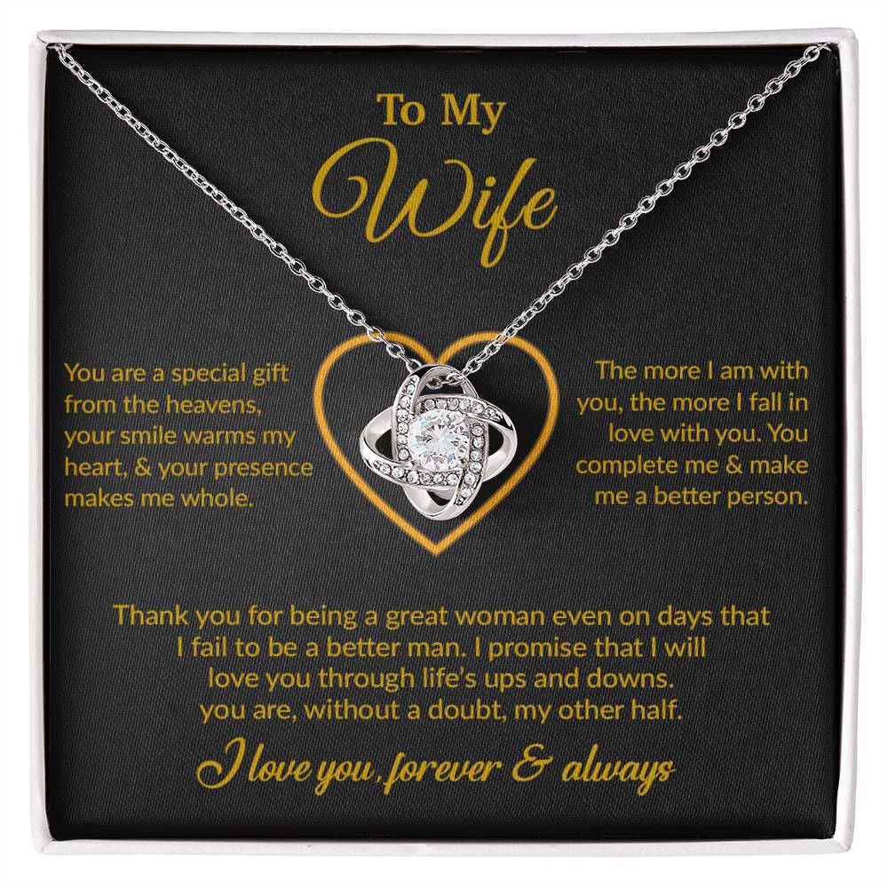 To My Wife Necklace, Gift For Wife, Anniversary Gift For Wife, Necklace For Wife 11_6_Gold