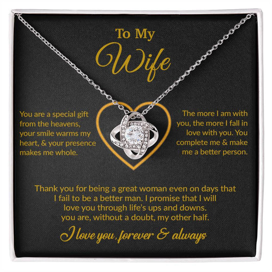 To My Wife Necklace, Gift For Wife, Anniversary Gift For Wife, Necklace For Wife 11_6_Gold