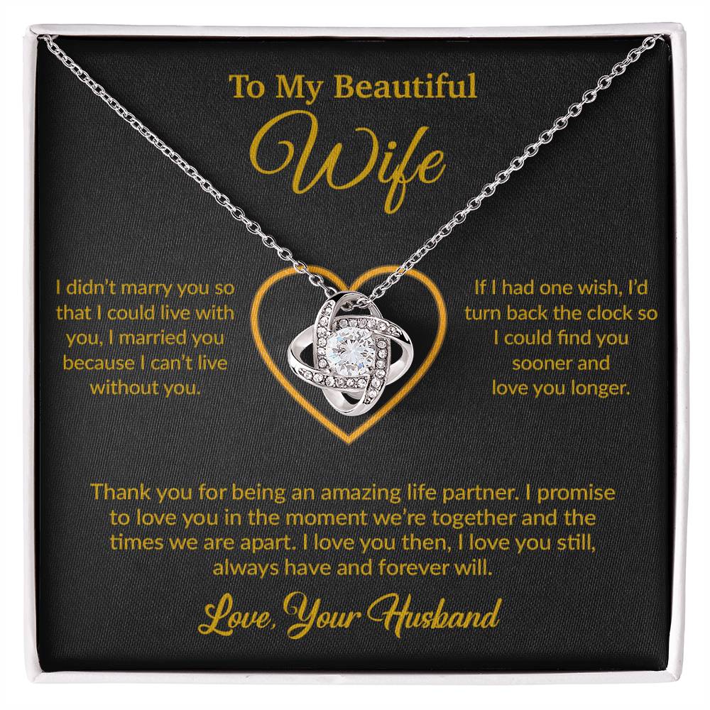 To My Wife Necklace, Gift For Wife, Anniversary Gift For Wife, Necklace For Wife 12_6_Gold