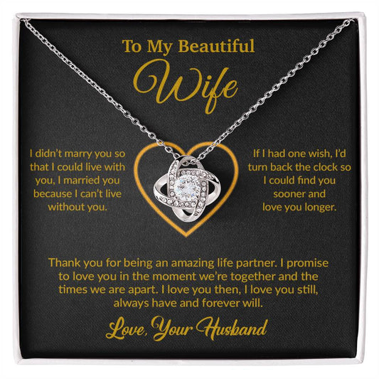 To My Wife Necklace, Gift For Wife, Anniversary Gift For Wife, Necklace For Wife 12_6_Gold