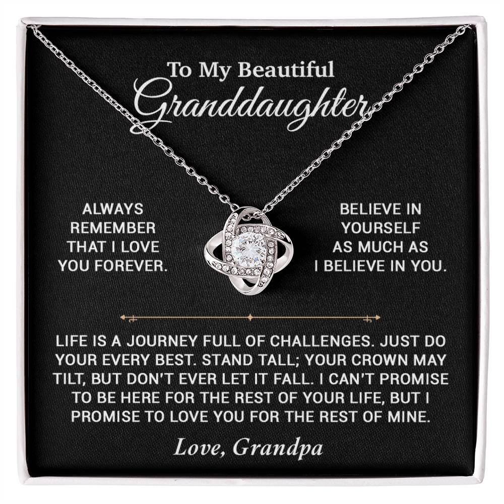To My Granddaughter Necklace, Birthday Gift For Granddaughter, Birthday Gifts 7_6_Black