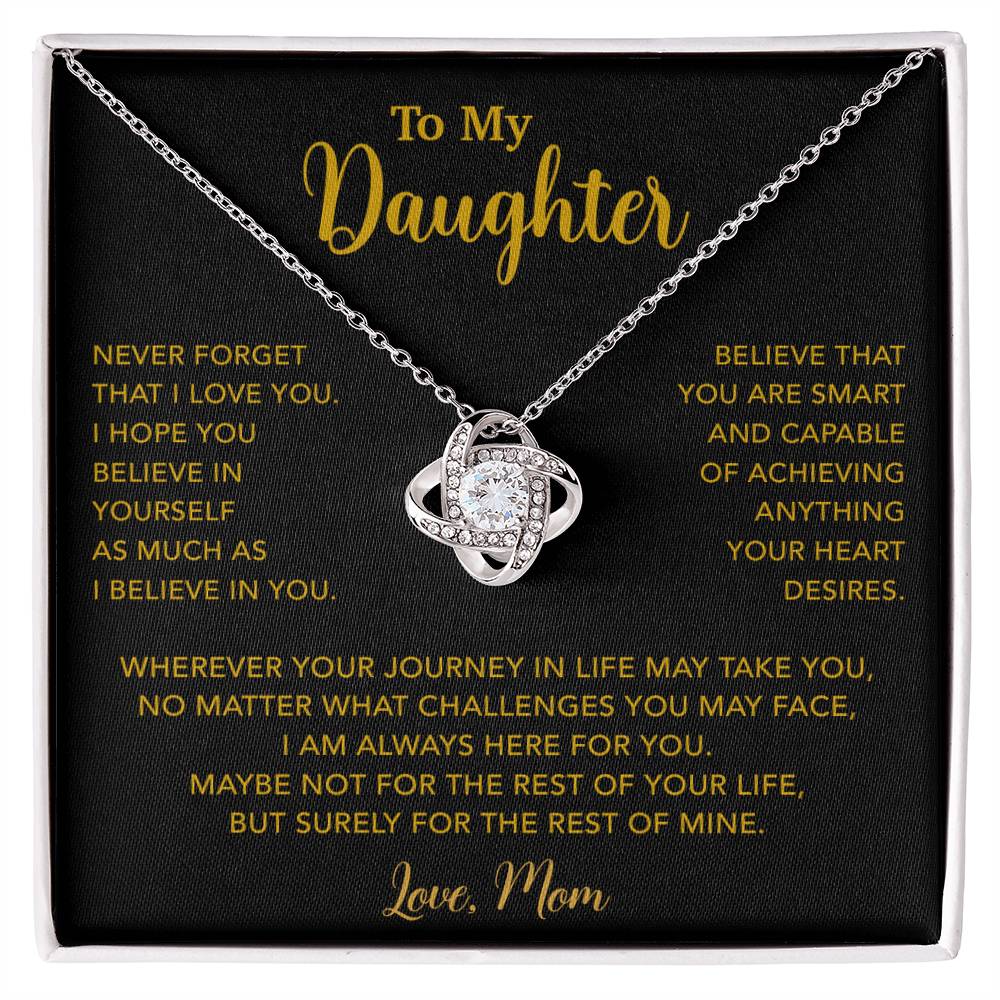 To My Daughter Necklace, Gift for Daughter from Mom, Mother Daughter Necklace 18_5_Gold