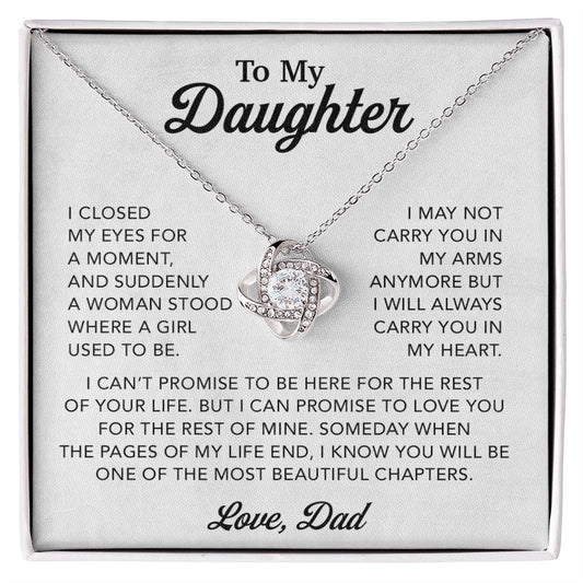 To My Daughter Necklace, Gift for Daughter from Dad, Father Daughter Necklace 28_3_White