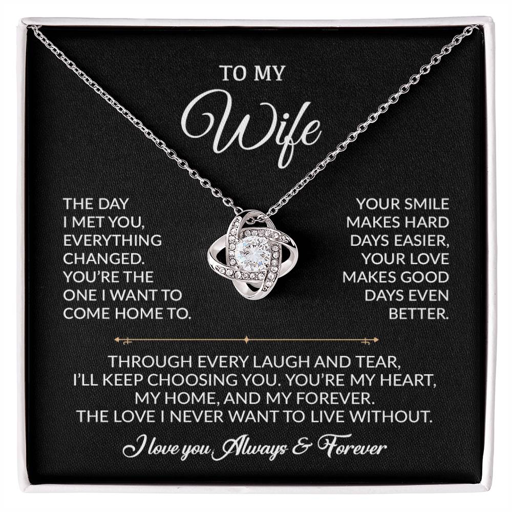 To My Wife Necklace, Gift For Wife, Anniversary Gift For Wife, Necklace For Wife 6_8_Black