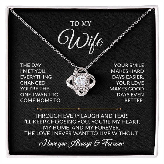 To My Wife Necklace, Gift For Wife, Anniversary Gift For Wife, Necklace For Wife 6_8_Black