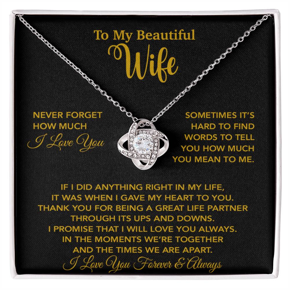 To My Wife Necklace, Christmas Gifts For Wife, Anniversary Cute Gift For Wife_Gold_25_9