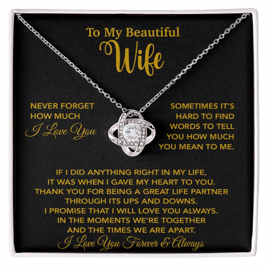 To My Wife Necklace, Christmas Gifts For Wife, Anniversary Cute Gift For Wife_Gold_25_9
