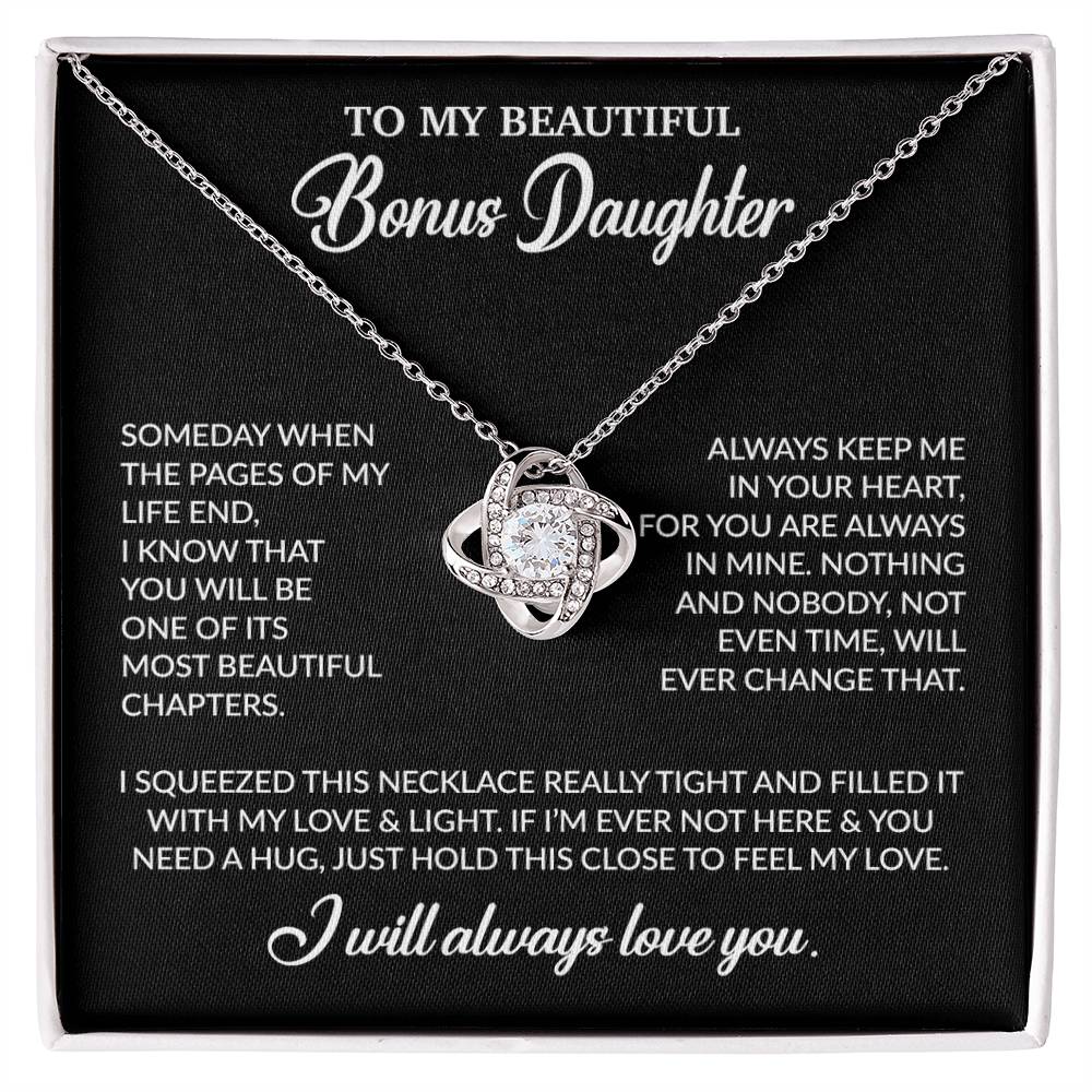 To My Bonus Daughter Necklace, Gift for Bonus Daughter, Step Daughter Birthday 25_11_Black