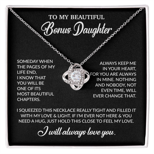 To My Bonus Daughter Necklace, Gift for Bonus Daughter, Step Daughter Birthday 25_11_Black