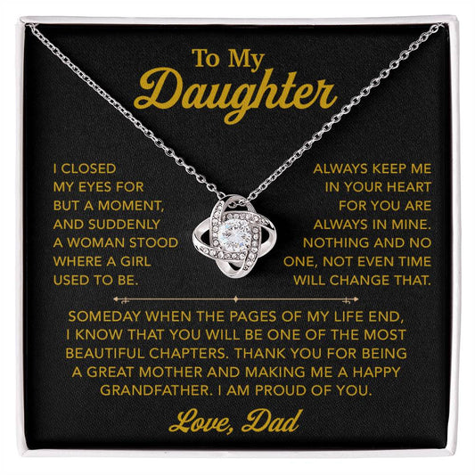To My Daughter Necklace, Gift for Daughter from Dad, Father Daughter Necklace 26_12_Gold
