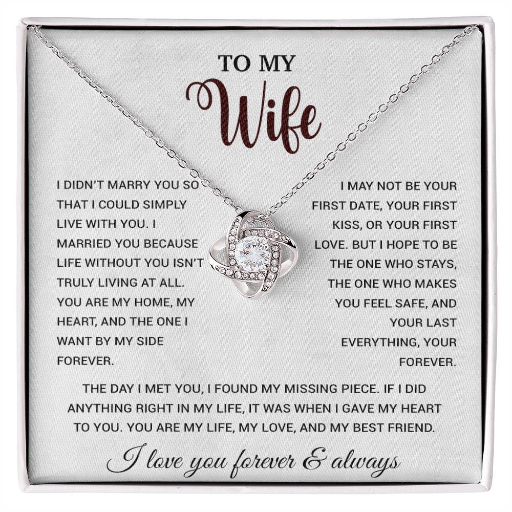 To My Wife Necklace, Gift For Wife, Anniversary Gift For Wife, Necklace For Wife 21_9_White