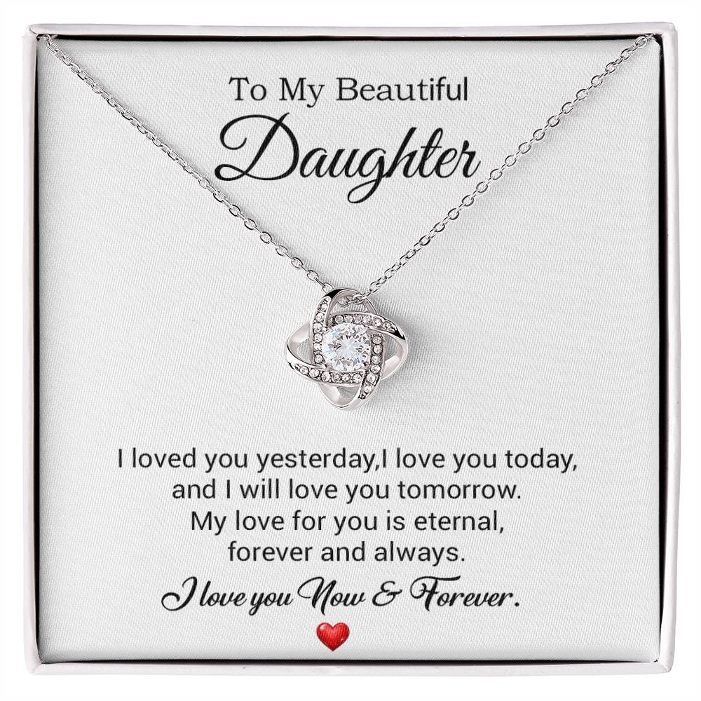 To My Daughter Necklace, Gift For Daughter From Dad, Daughter Father Necklace 30_7_White