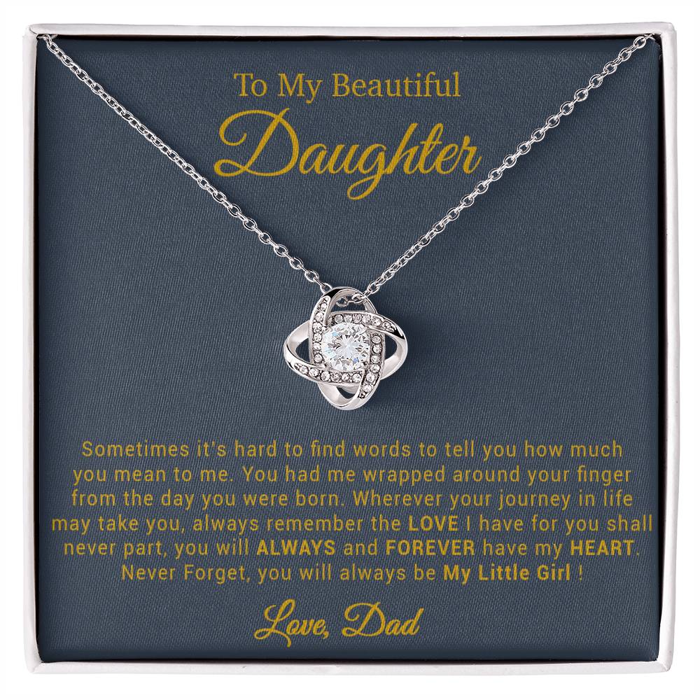 To My Daughter Necklace, Gift for Daughter from Dad, Father Daughter Necklace 20_4_Gold