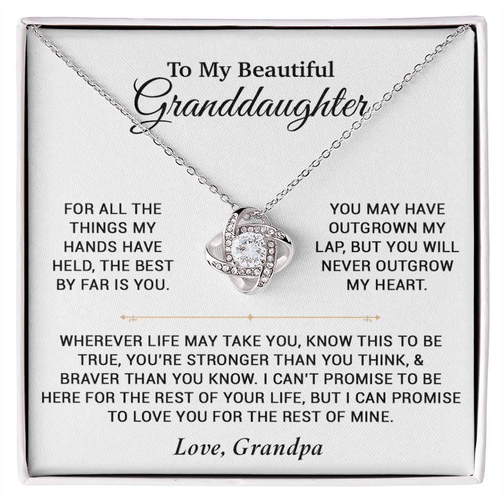 To My Granddaughter Necklace, Birthday Gift For Granddaughter, Birthday Gifts 8_6_White